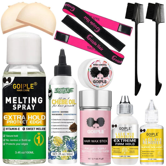 WOZUTUNT Haar-Klebemittel, 3,4 Fl Oz Lace Schmelz- und Haltespray für Perücken, Extra Halt für Closure Perücken Verlängerungen, Starker natürlicher Halt