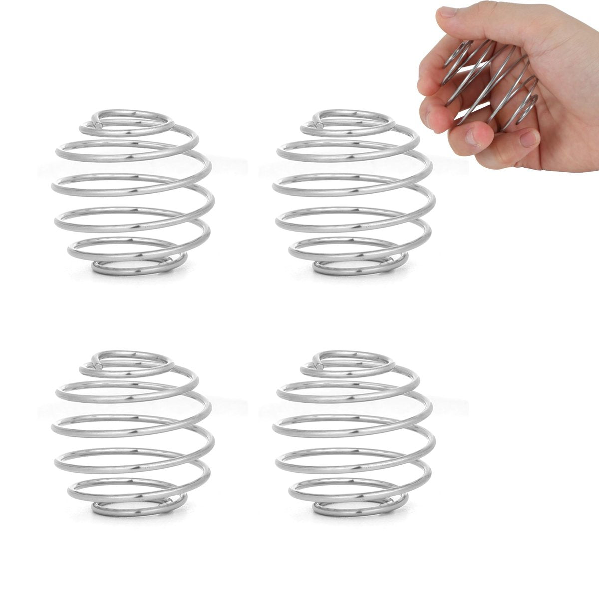 BooMetCheer 4er-Set 2,1 Zoll Große Shaker Bälle für Proteinshakes, Milchshakes und Salatdressings – 304 Edelstahl Shakerball