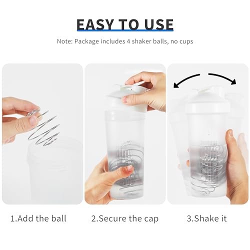 BooMetCheer 4er-Set 2,1 Zoll Große Shaker Bälle für Proteinshakes, Milchshakes und Salatdressings – 304 Edelstahl Shakerball