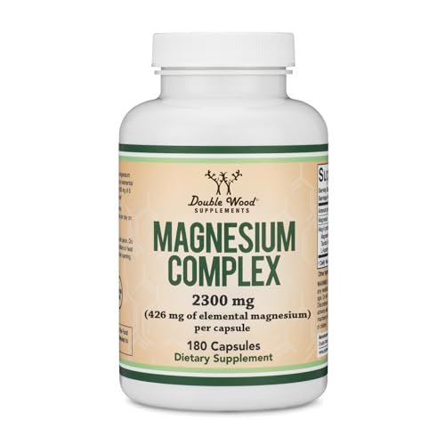 Magnesium Komplex 180 Kapseln – 426mg elementares Magnesium aus 8 verschiedenen Formen (MAG-8) – 100% des Tagesbedarfs