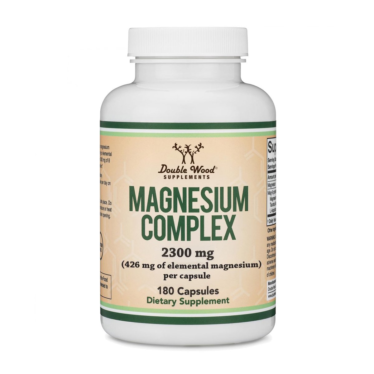 Magnesium Komplex 180 Kapseln – 426mg elementares Magnesium aus 8 verschiedenen Formen (MAG-8) – 100% des Tagesbedarfs