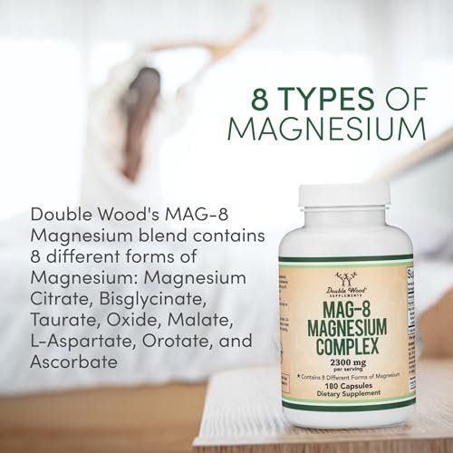 Magnesium Komplex 180 Kapseln – 426mg elementares Magnesium aus 8 verschiedenen Formen (MAG-8) – 100% des Tagesbedarfs