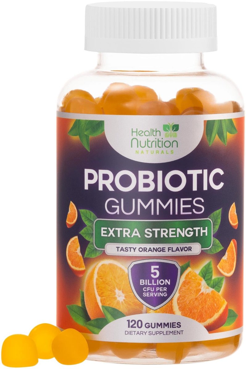 Probiotische Gummibärchen für Frauen und Männer - Fortschrittliche Multi-Stamm-Probiotika-Formel - Unterstützung für Darm- und Verdauungsgesundheit bei gelegentlichem Blähbauch - Tägliches Acidophilus-Präparat - 120 Gummibärchen