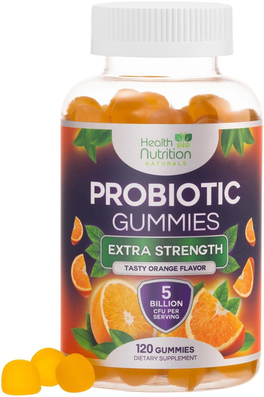 Probiotische Gummibärchen für Frauen und Männer - Fortschrittliche Multi-Stamm-Probiotika-Formel - Unterstützung für Darm- und Verdauungsgesundheit bei gelegentlichem Blähbauch - Tägliches Acidophilus-Präparat - 120 Gummibärchen