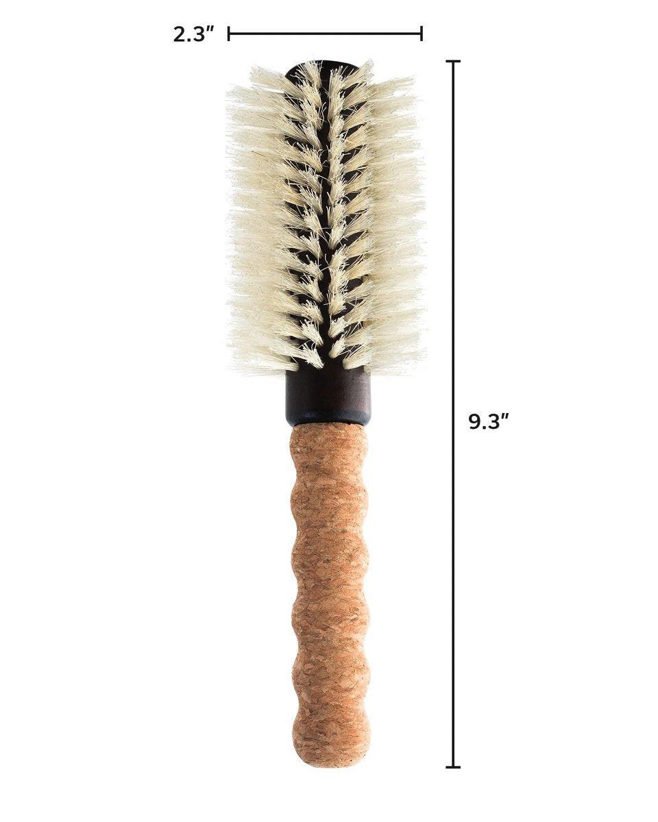 Nylon-Borsten-Haarbürste – Runde Föhnbürste, Medium 2,3" Zylinder, Antistatisch, Korkgriff