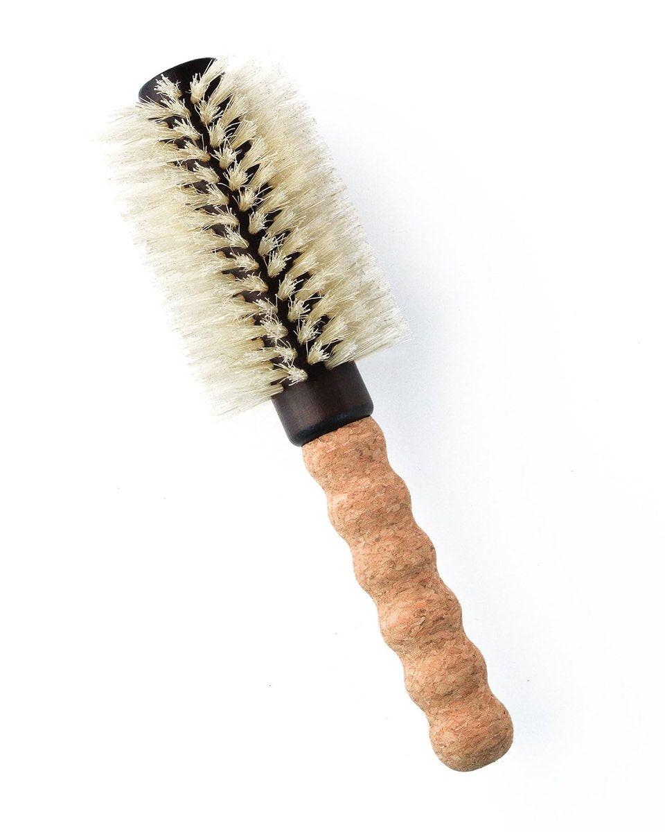 Nylon-Borsten-Haarbürste – Runde Föhnbürste, Medium 2,3" Zylinder, Antistatisch, Korkgriff