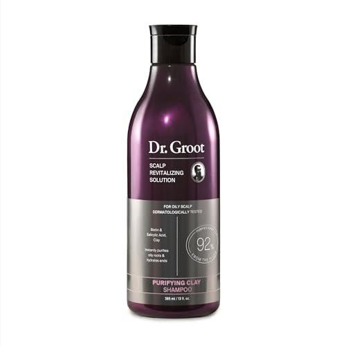 Dr. Groot Reinigendes Tonerde-Shampoo für fettige Kopfhaut – Biotin, Rosmarinöl & Salicylsäure – K-Beauty Haarwäsche 385 ml