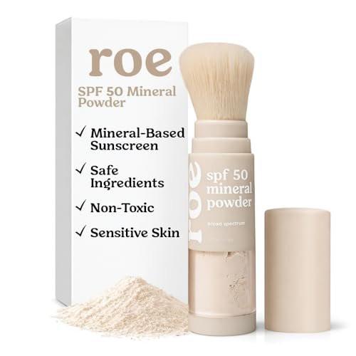 Roe Wellness SPF 50 Puder-Sonnenschutz – Mineralisch, nicht toxisch, für Kinder, Erwachsene & Babys | Für Kopfhaut, Gesicht & Körper (Riff-sicher)