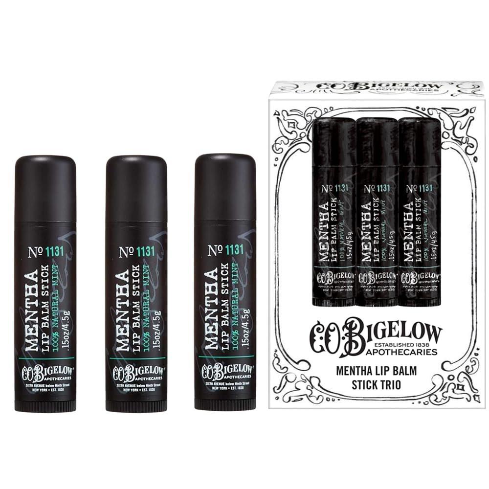 C.O. Bigelow Mentha Lippenbalsam-Sticks im 3er-Pack mit Sheabutter und Pfefferminzöl, 0,15 oz