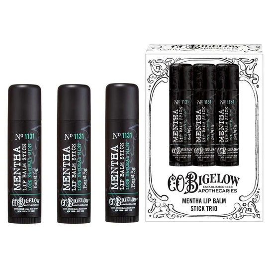C.O. Bigelow Mentha Lippenbalsam-Sticks im 3er-Pack mit Sheabutter und Pfefferminzöl, 0,15 oz