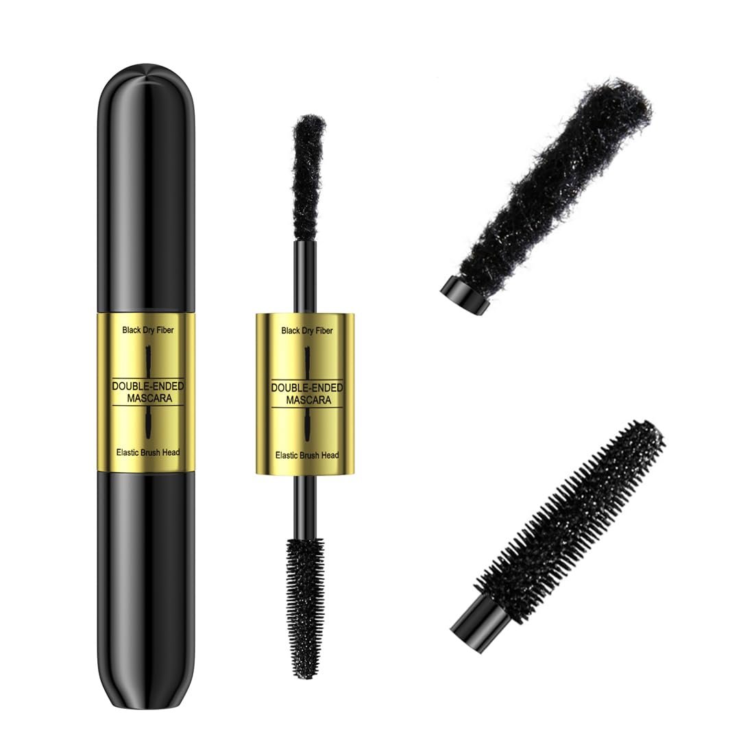 Faser-Infundierte Mascara, Schwarze Tiny-Fasern zur Verlängerung und Verlängerung der Wimpern, für maximales Volumen und Lockeneffekt von Linble