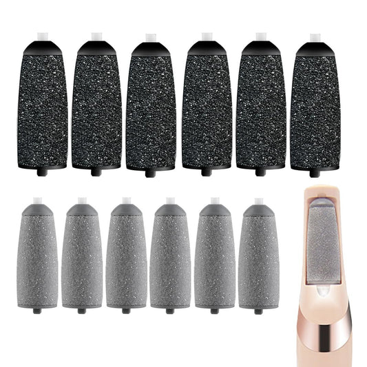 12er-Pack Ersatzrollen für Flawless Pedi – 6 extra grobe & 6 grobe Walzen, kompatibel mit Finish Touch Flawless Pedi Elektronikfeile