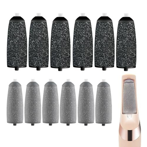 12er-Pack Ersatzrollen für Flawless Pedi – 6 extra grobe & 6 grobe Walzen, kompatibel mit Finish Touch Flawless Pedi Elektronikfeile