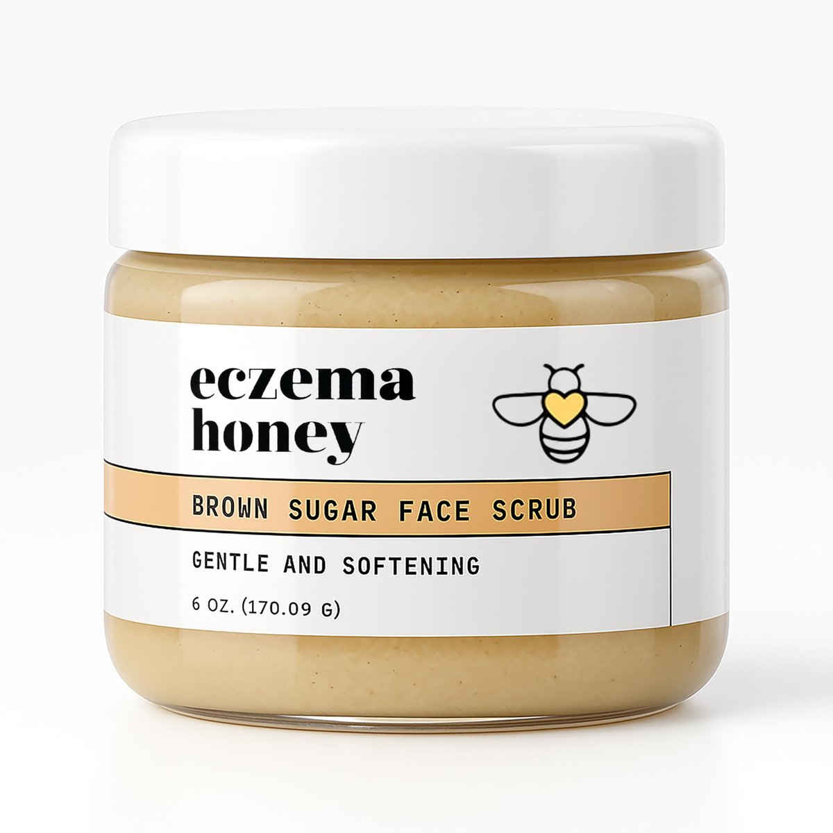ECZEMA HONEY Brown Sugar Face & Body Scrub – Sanftes Peeling für trockene Haut & Ekzeme – Natürliches Gesichts- und Körperpeeling für empfindliche Haut – 6 Oz