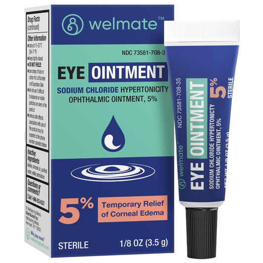 WELMATE Augensalbe – Natriumchlorid 5% hypertonische Augensalbe gegen Hornhautödem – sterile Augensalbe mit Lanolin & Mineralöl – Reisegröße – 3,5 g (1 Tube)