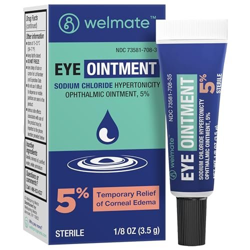 WELMATE Augensalbe – Natriumchlorid 5% hypertonische Augensalbe gegen Hornhautödem – sterile Augensalbe mit Lanolin & Mineralöl – Reisegröße – 3,5 g (1 Tube)