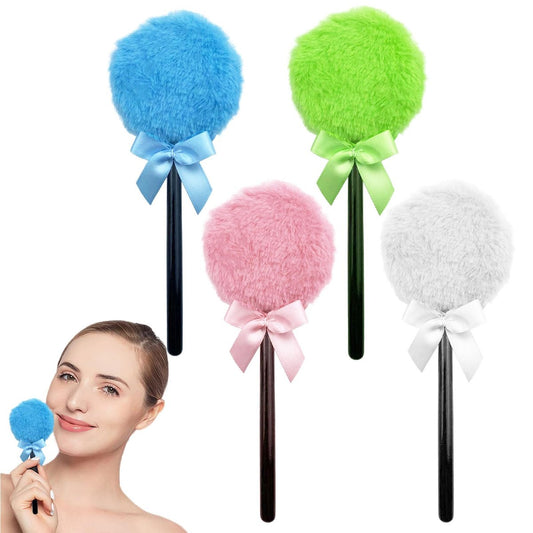 4er-Set Puderquaste mit Griff – Lollipop-Make-up-Puff aus synthetischen Borsten