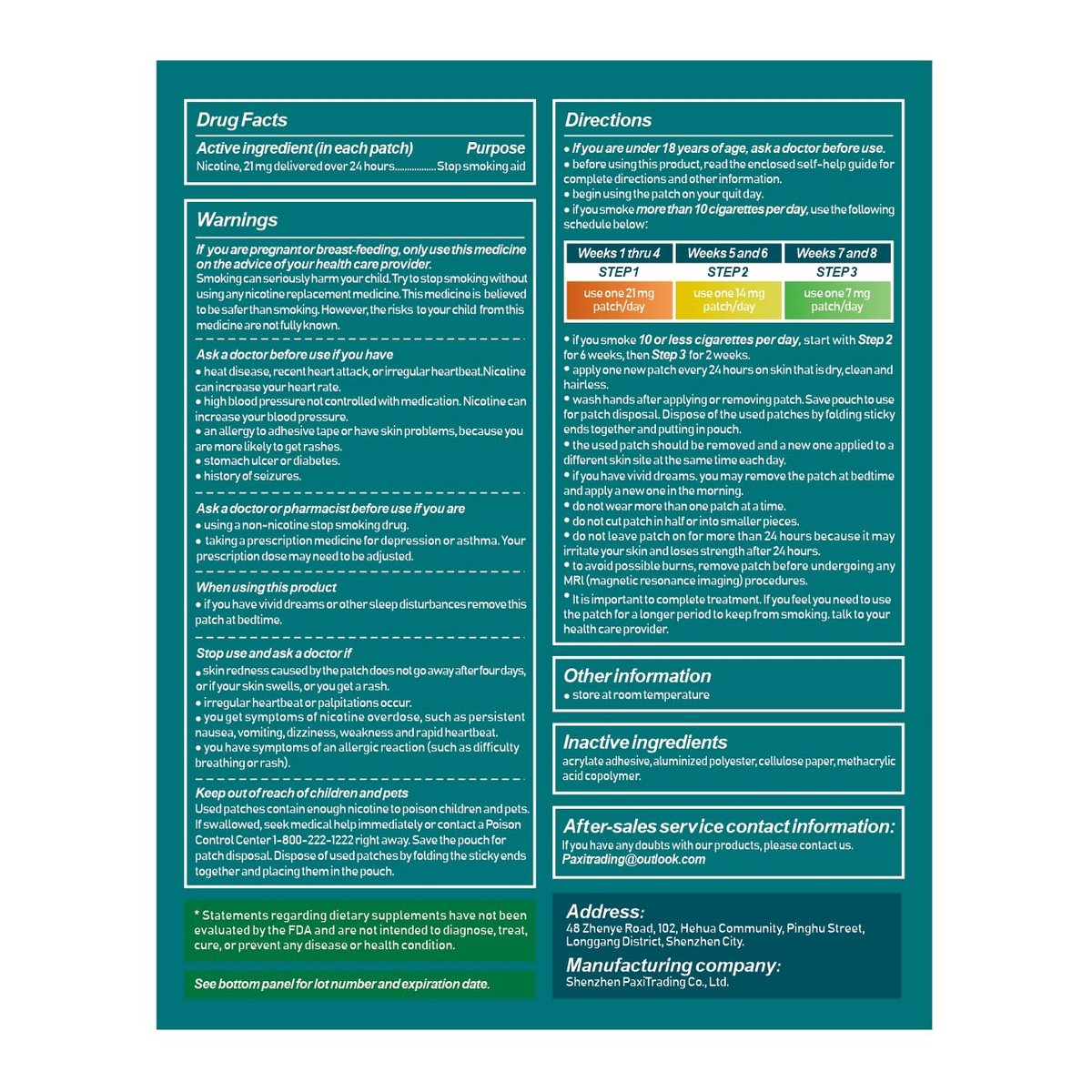 Nikotinpflaster Step 1 – 21 mg, 30 Pflaster, Wirksame Raucherentwöhnungshilfe, 24-Stunden-Nikotinpflaster