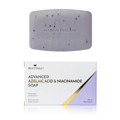 REVITALE Advanced Azelainsäure & Niacinamid Seife – Beruhigender Reinigungsbarren für glatte, ausgeglichene und geschützte Haut