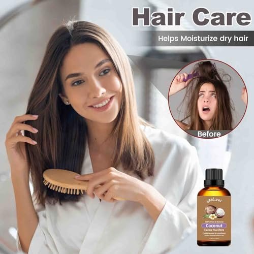 yethious Kokosöl für die Haut 100 ml – Kokosnuss Duftöl für Diffuser, Kerzenherstellung, Seife, Duftöl für Auto, Duftkerzen, Aromatherapie & Haarpflege 3,38 Fl Oz
