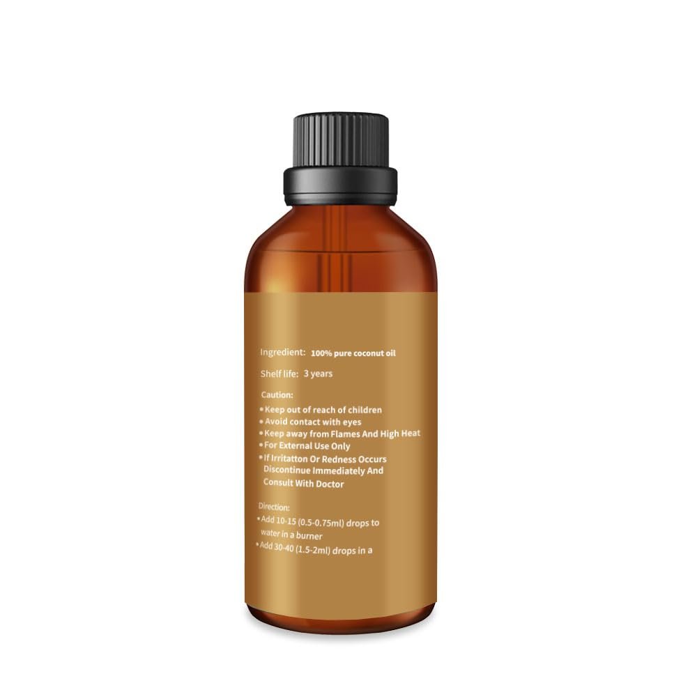 yethious Kokosöl für die Haut 100 ml – Kokosnuss Duftöl für Diffuser, Kerzenherstellung, Seife, Duftöl für Auto, Duftkerzen, Aromatherapie & Haarpflege 3,38 Fl Oz