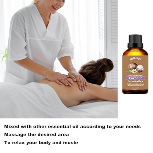 yethious Kokosöl für die Haut 100 ml – Kokosnuss Duftöl für Diffuser, Kerzenherstellung, Seife, Duftöl für Auto, Duftkerzen, Aromatherapie & Haarpflege 3,38 Fl Oz
