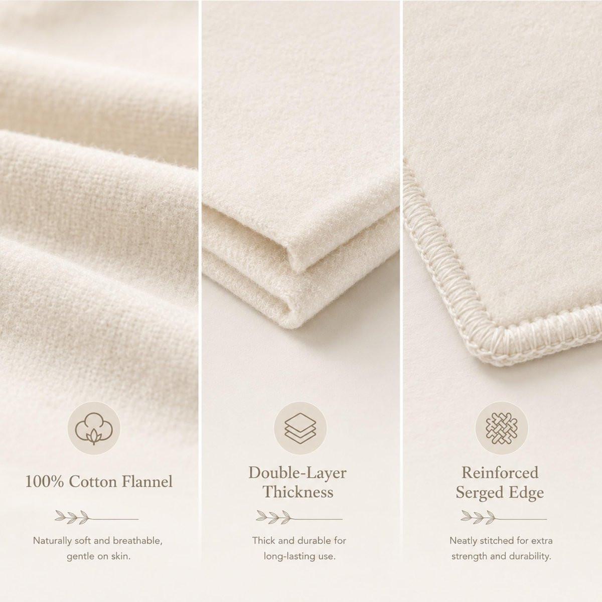 2 Stück Bio-Baumwollflanell für Rizinusöl-Wickel, wiederverwendbare Rizinusöl-Kompresse für Bauch, Gelenke & andere Bereiche