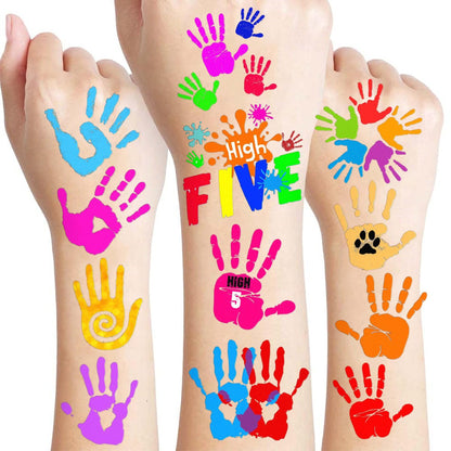 Hi Five Temporäre Tattoos für Kinder – Vorgeschnittene High Five Tattoo Aufkleber, 100+ bunte Motive für Jungen und Mädchen – Partygeschenke, Schultütenfüller, Belohnungen, positive Klassenzimmerdekoration