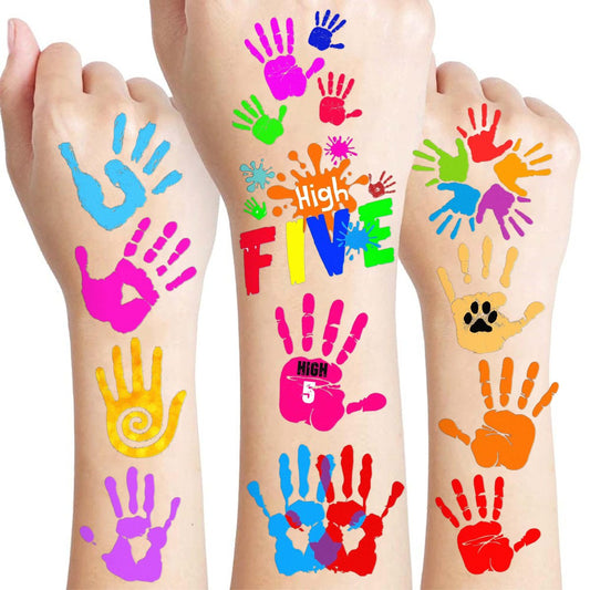 Hi Five Temporäre Tattoos für Kinder – Vorgeschnittene High Five Tattoo Aufkleber, 100+ bunte Motive für Jungen und Mädchen – Partygeschenke, Schultütenfüller, Belohnungen, positive Klassenzimmerdekoration