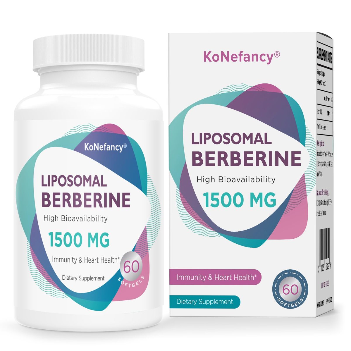 KoNefancy Berberin HCL Kapseln 1500mg – Liposomale Berberin Kapseln mit hoher Bioverfügbarkeit, GLP-1 Unterstützung und AMPK-Aktivator, Laborgeprüft, Nicht-GVO, Zuckerfrei, 60 Weichkapseln