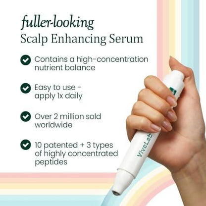 Scalp&Hair Serum für dünner werdendes Haar von Vivelab, 15 ml – klinisch getestet, nährende Formel mit Biotin und Peptiden. Fördert eine gesunde Kopfhaut und voller aussehendes Haar