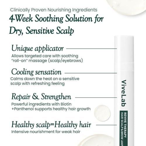 Scalp&Hair Serum für dünner werdendes Haar von Vivelab, 15 ml – klinisch getestet, nährende Formel mit Biotin und Peptiden. Fördert eine gesunde Kopfhaut und voller aussehendes Haar