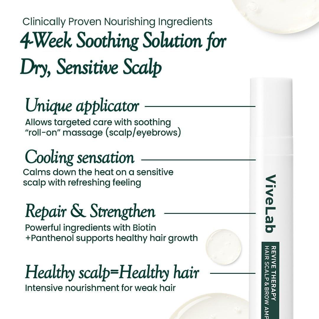 Scalp&Hair Serum für dünner werdendes Haar von Vivelab, 15 ml – klinisch getestet, nährende Formel mit Biotin und Peptiden. Fördert eine gesunde Kopfhaut und voller aussehendes Haar