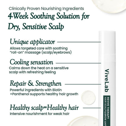 Scalp&Hair Serum für dünner werdendes Haar von Vivelab, 15 ml – klinisch getestet, nährende Formel mit Biotin und Peptiden. Fördert eine gesunde Kopfhaut und voller aussehendes Haar