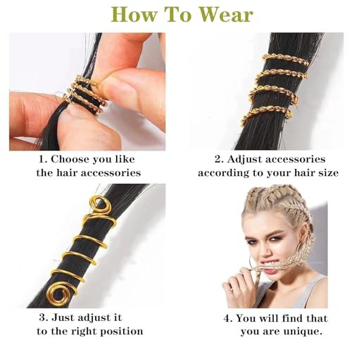 220-teiliges Gold-Haarschmuck-Geflecht, Tuefuzy Haaraccessoires, Dreadlock-Zubehör, Metall-Gold-Zöpfe, Ringe, Manschetten, Clips für Schmuckdekorationen
