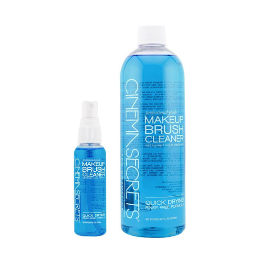 Cinema Secrets Original Blue Vanilla Makeup Pinsel Reiniger Lösung & Spray Combo – Professioneller Reiniger für Make-up-Pinsel – Schnelltrocknend & ohne Spülen – Entfernt eingetrocknetes Make-up (473 ml & 59 ml)