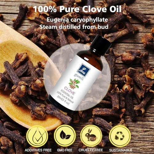 GM Gumili Nelkenöl 30 ml – 100% reines Knospenöl für Zähne, Zahnfleisch, Aromatherapie, Haut & Haare