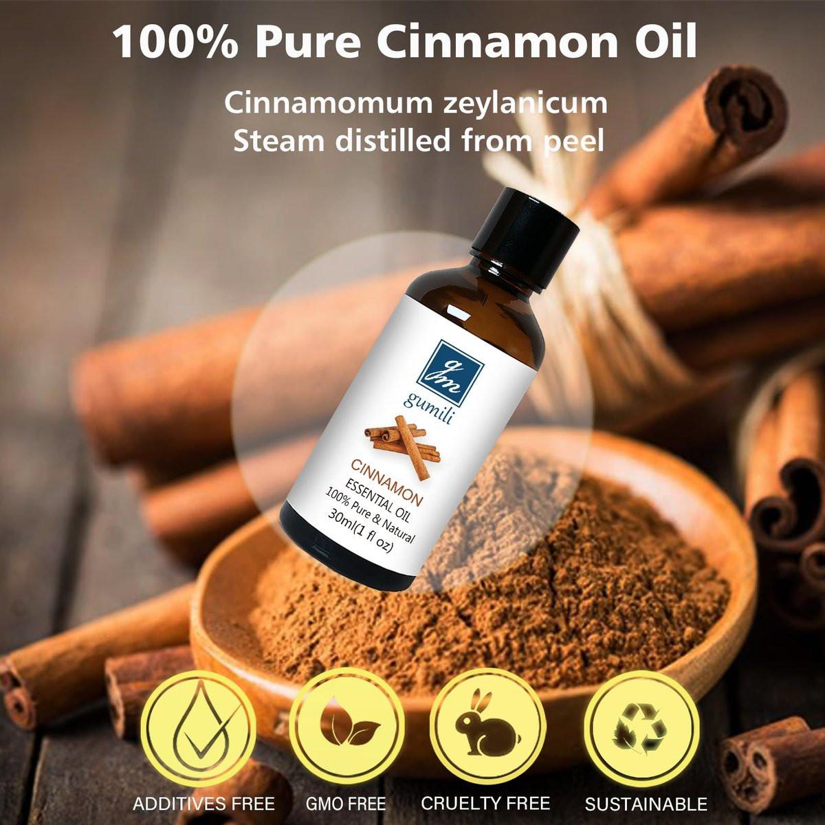 GM Gumili Zimtöl, 100% reines unverdünntes Zimtöl für Diffuser & Massage - 30 ml / 1 oz