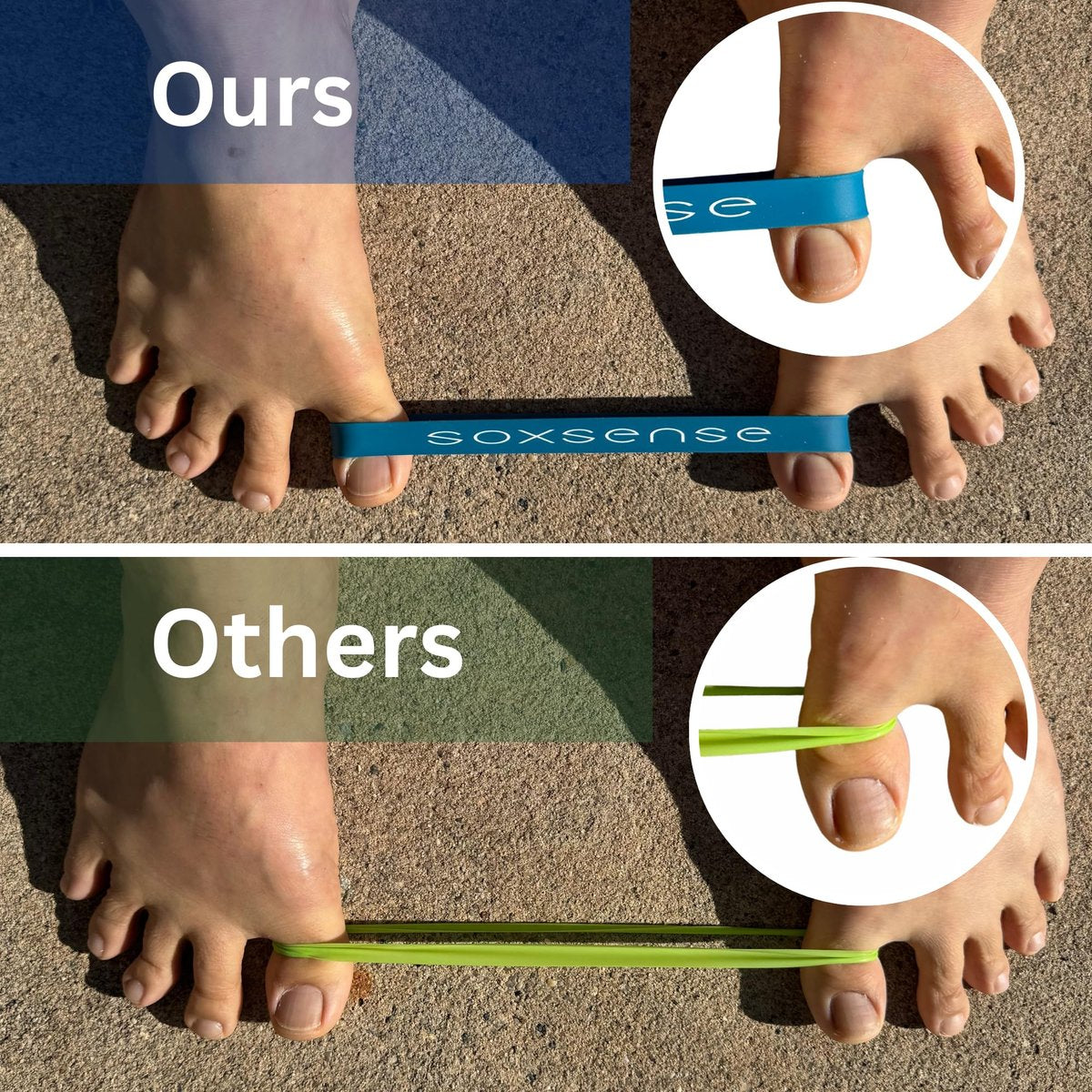 Soxsense Zehenstrecker Bänder - Zehenspreizer für Ballenkorrektur, Hallux Valgus Korrektor, Fußstrecker Widerstandsband für Ballenlinderung 2 Stück