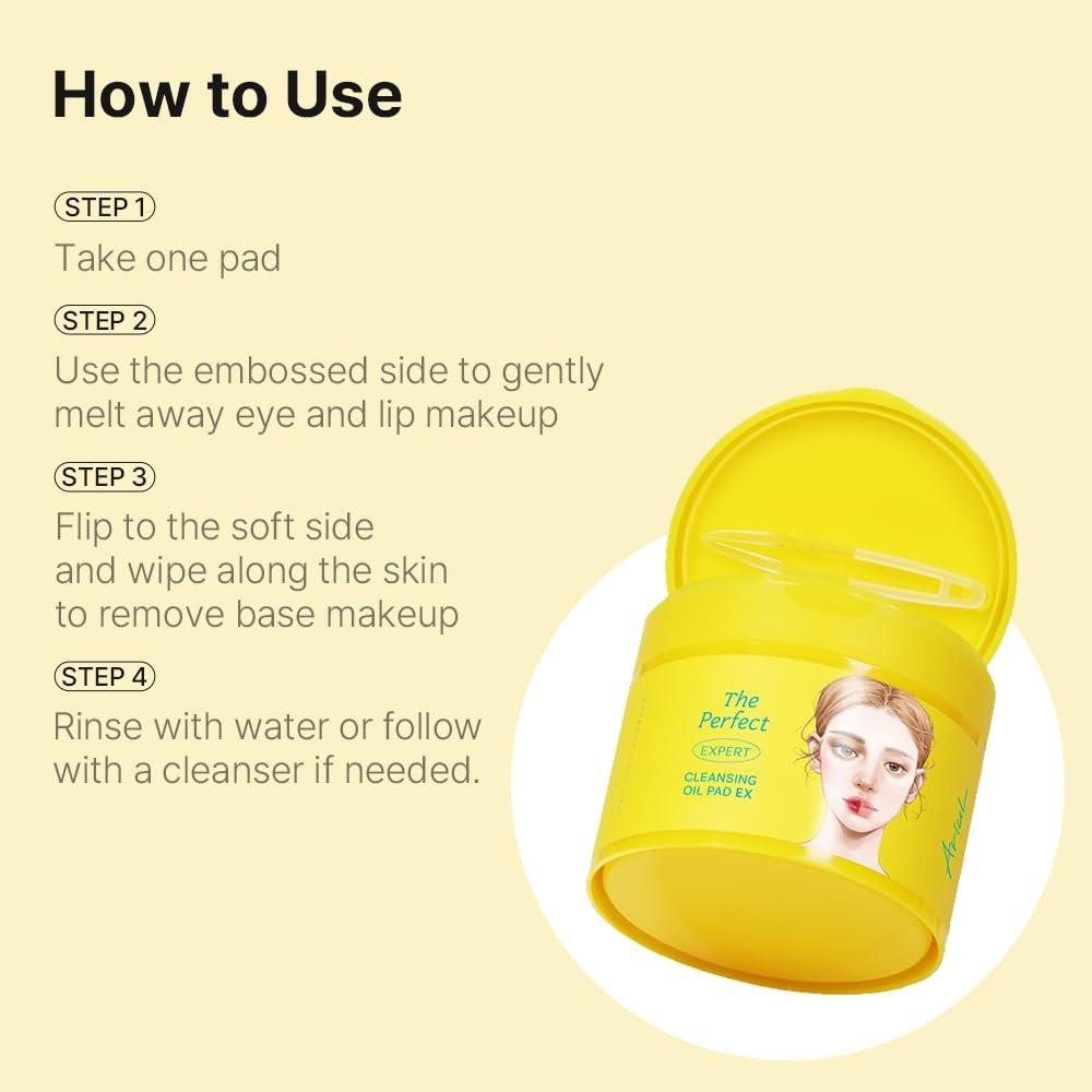 Ariul The Perfect Cleansing Oil Pad EX – Koreanische Gesichtsreinigungstücher für Make-up-Entfernung, sanfte Öl-Make-up-Entferner-Tücher mit Pflanzenextrakten, feuchtigkeitsspendende Gesichtsreinigungspads (60 Blatt)