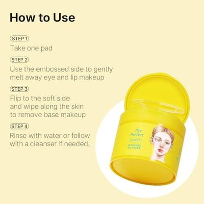 Ariul The Perfect Cleansing Oil Pad EX – Koreanische Gesichtsreinigungstücher für Make-up-Entfernung, sanfte Öl-Make-up-Entferner-Tücher mit Pflanzenextrakten, feuchtigkeitsspendende Gesichtsreinigungspads (60 Blatt)