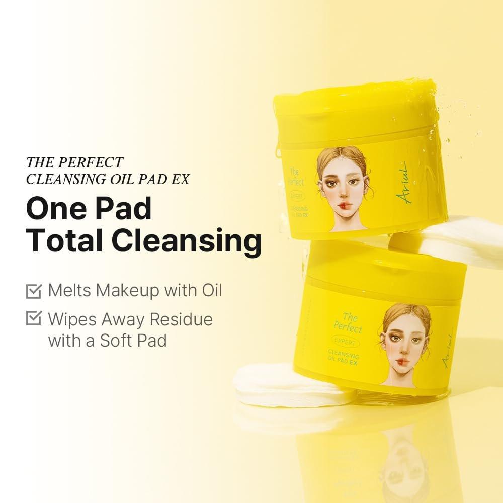 Ariul The Perfect Cleansing Oil Pad EX – Koreanische Gesichtsreinigungstücher für Make-up-Entfernung, sanfte Öl-Make-up-Entferner-Tücher mit Pflanzenextrakten, feuchtigkeitsspendende Gesichtsreinigungspads (60 Blatt)