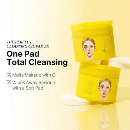 Ariul The Perfect Cleansing Oil Pad EX – Koreanische Gesichtsreinigungstücher für Make-up-Entfernung, sanfte Öl-Make-up-Entferner-Tücher mit Pflanzenextrakten, feuchtigkeitsspendende Gesichtsreinigungspads (60 Blatt)