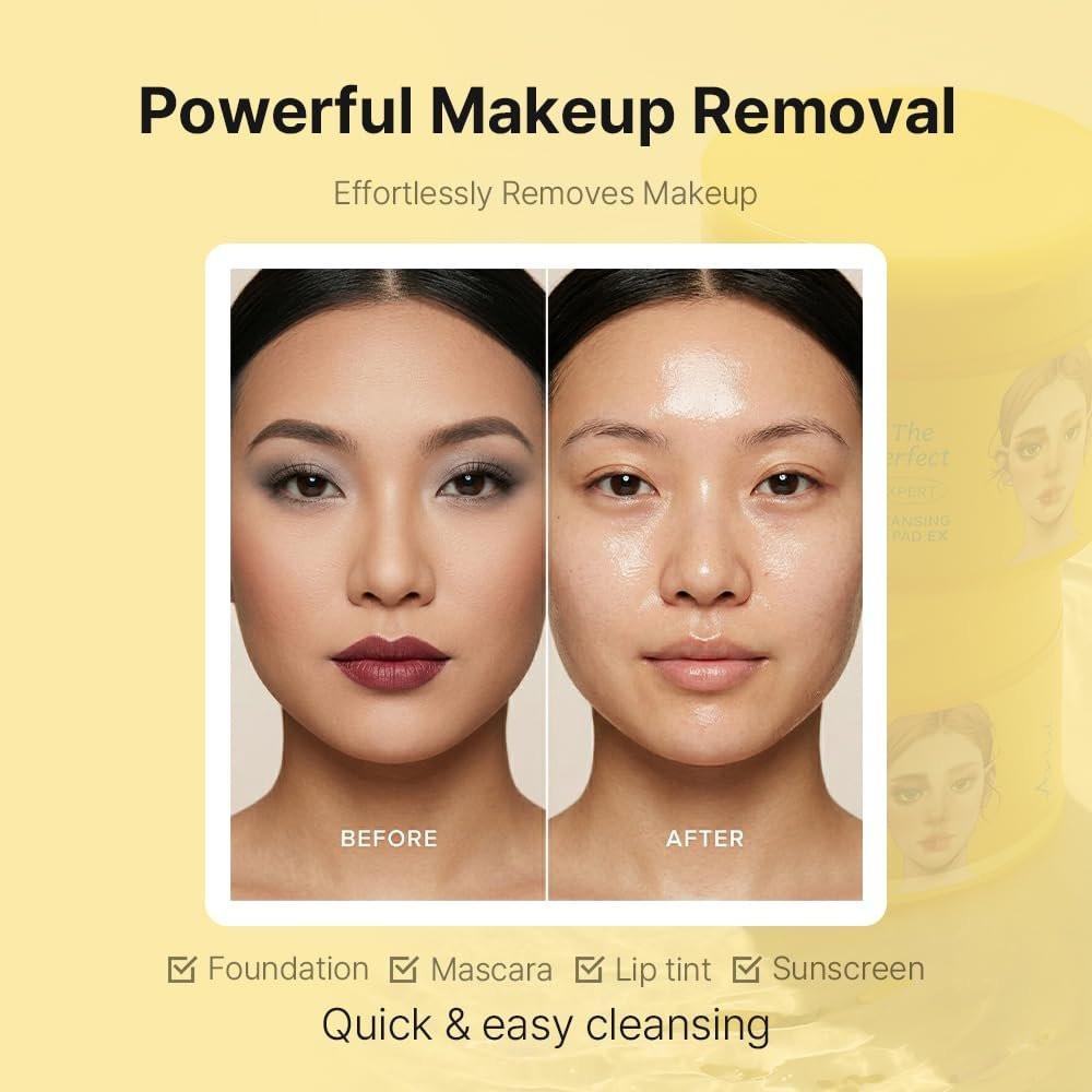 Ariul The Perfect Cleansing Oil Pad EX – Koreanische Gesichtsreinigungstücher für Make-up-Entfernung, sanfte Öl-Make-up-Entferner-Tücher mit Pflanzenextrakten, feuchtigkeitsspendende Gesichtsreinigungspads (60 Blatt)