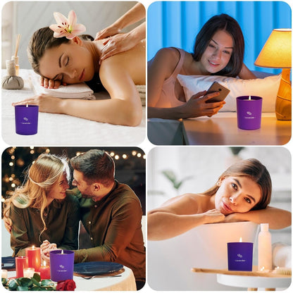 Lavendelkerzen für Zuhause Duftkerzen, 8 oz Duftkerzen Geschenk, Lila Glas Wachs, Hergestellt mit Soja für Frauen, 45 Stunden langanhaltende Brenndauer für Weihnachten Mama Freundin Geburtstag Weihnachtsgeschenk - 1 Packung