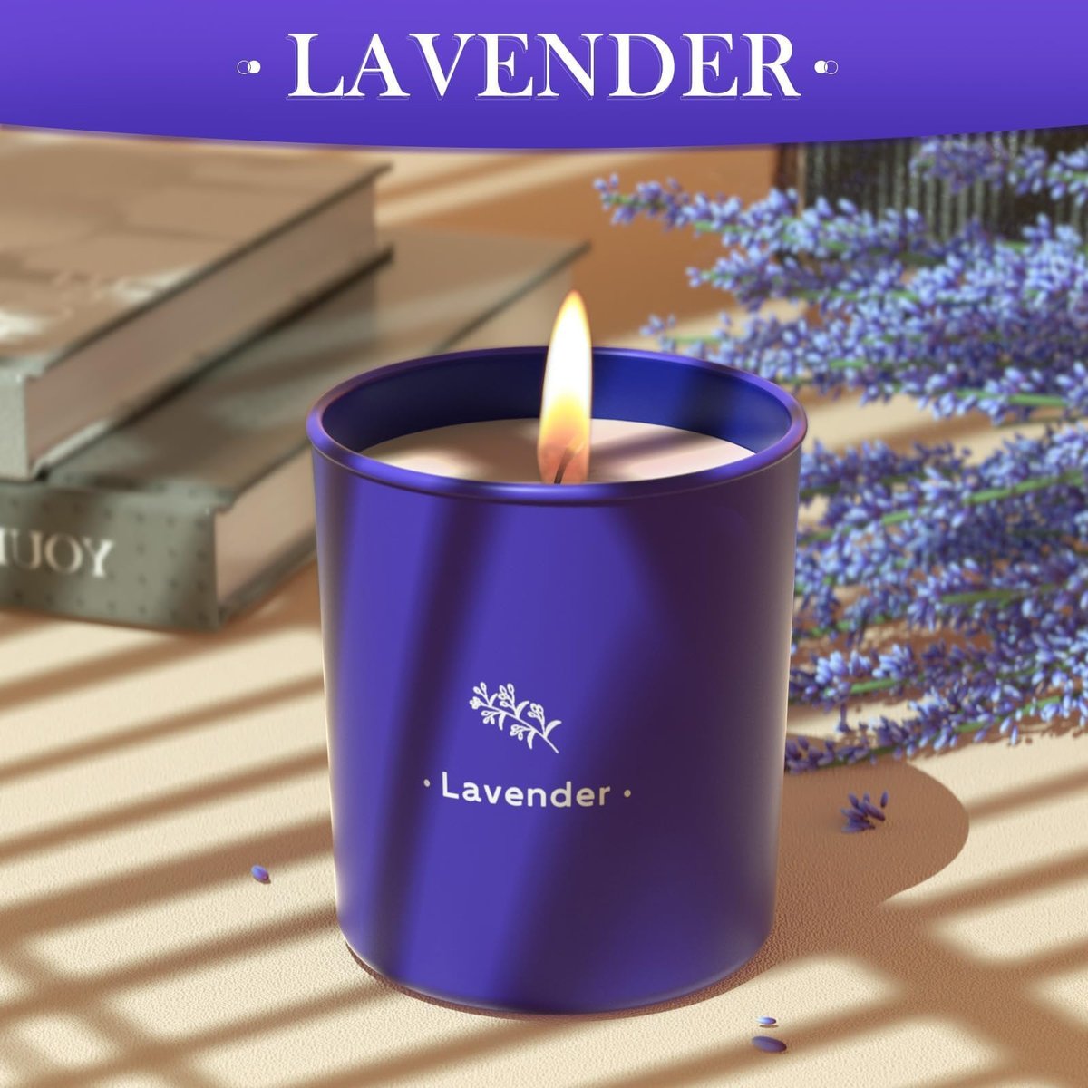 Lavendelkerzen für Zuhause Duftkerzen, 8 oz Duftkerzen Geschenk, Lila Glas Wachs, Hergestellt mit Soja für Frauen, 45 Stunden langanhaltende Brenndauer für Weihnachten Mama Freundin Geburtstag Weihnachtsgeschenk - 1 Packung