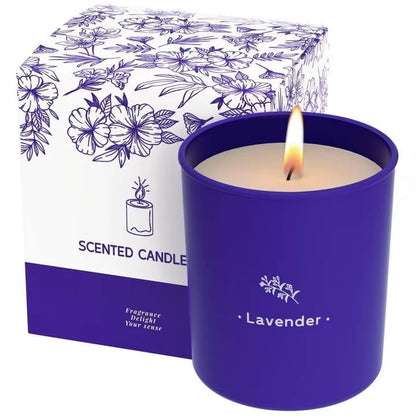 Lavendelkerzen für Zuhause Duftkerzen, 8 oz Duftkerzen Geschenk, Lila Glas Wachs, Hergestellt mit Soja für Frauen, 45 Stunden langanhaltende Brenndauer für Weihnachten Mama Freundin Geburtstag Weihnachtsgeschenk - 1 Packung