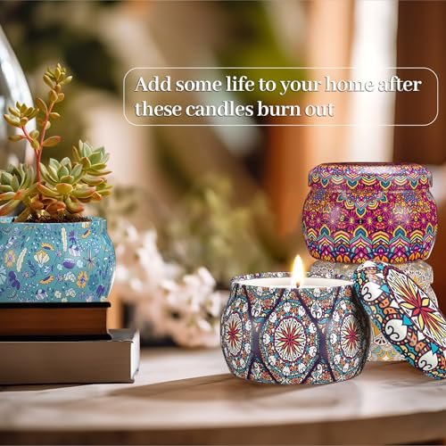 TranquilBliss Duftkerzen-Set, 4er-Pack Sojawachs-Kerzen, 120 Stunden Brenndauer, ideales Geschenk für Frauen, Geburtstagsgeschenke