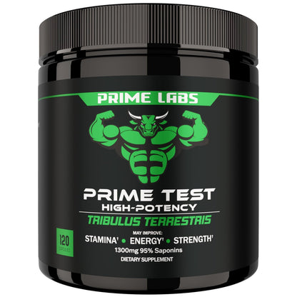 Prime Labs Tribulus Terrestris für Männer 1300 mg - Angereichert mit 95 % Saponinen - Energie, Vitalität, Kraft - 120 Kapseln