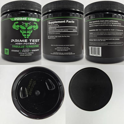 Prime Labs Tribulus Terrestris für Männer 1300 mg - Angereichert mit 95 % Saponinen - Energie, Vitalität, Kraft - 120 Kapseln